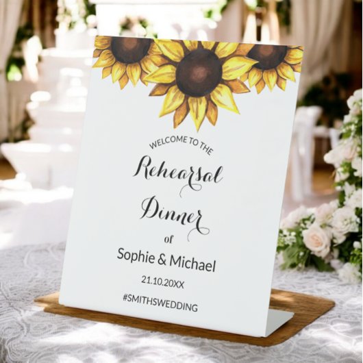 ひまわりリハーサル夕食歓迎ペデスタルサイン 台座サイン