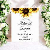 ひまわりリハーサル結婚ディナーズホワイトイエロー ポスター