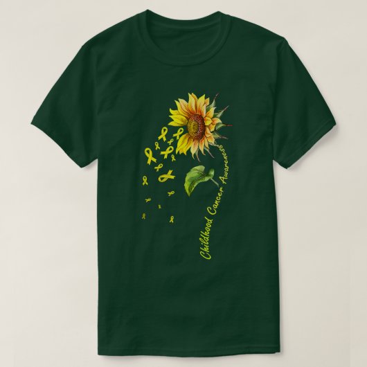 ひまわりリボン支援小児期がん患者 Tシャツ (デザイン正面)