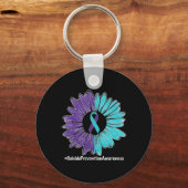 ひまわりリボン自殺防止認識度 キーホルダー (裏面)