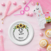 ひまわりリースブライダルシャワー ペーパープレート (パーティー)