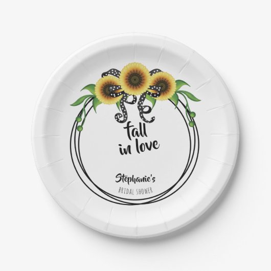 ひまわりリースブライダルシャワー ペーパープレート (正面)