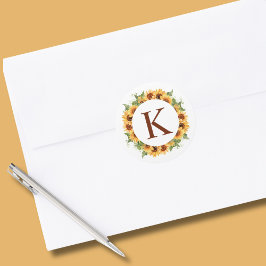 ひまわりリースモノグラム ラウンドシール