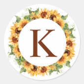 ひまわりリースモノグラム ラウンドシール (正面)
