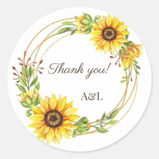 ひまわりリース結婚ボホ感謝していのあなた ラウンドシール (正面)
