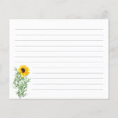 ひまわりレシピカードブライダルシャワー (裏面)