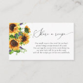 ひまわりレシピリクエストカード エンクロージャーカード (正面)