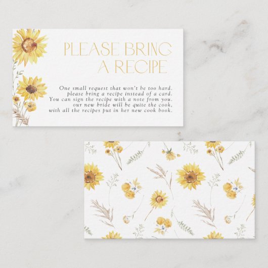 ひまわりレシピ入れ エンクロージャーカード (正面/裏面)