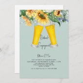 ひまわりレッドネックターコイズ婚約パーティ 招待状 (正面/裏面)