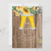 ひまわりレッドネックブーツウッド婚約パーティ 招待状 (正面)