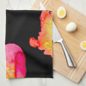 ひまわりレディーシルエット水彩画 キッチンタオル (四つ折り)