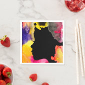 ひまわりレディーシルエット水彩画 スタンダードカクテルナプキン (インサイチュ)
