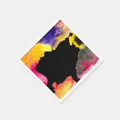 ひまわりレディーシルエット水彩画 スタンダードカクテルナプキン (角)