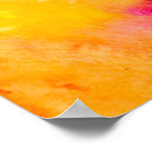 ひまわりレディーシルエット水彩画 ポスター (角)