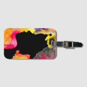 ひまわりレディーシルエット水彩画 ラゲッジタグ (正面横)