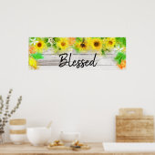 *~*ひまわりレモン素朴オレンジ賛美木 ポスター (キッチン)