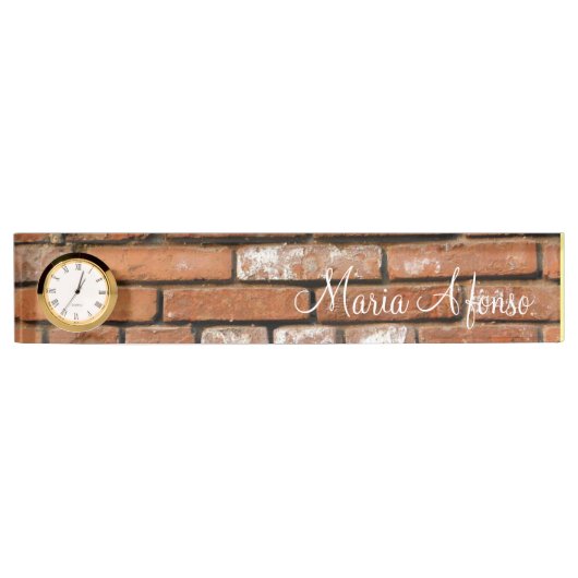 ひまわりレンガ建築机用ネームプレート デスクネームプレート (正面)