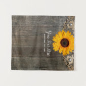 ひまわりレースのウェディングフォトブースの背景 タペストリー (正面(横))