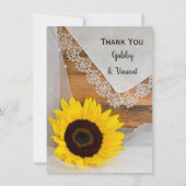 ひまわりレース国ウェディングフラットサンキューノート ノートカード (正面)