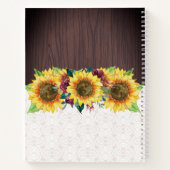 ひまわりレース木パーソナライズされた名ジャーナル ノートブック (裏面)