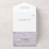 ひまわりレース素朴ウッドストリングライト結婚ズ オールインワン招待状 (外側)