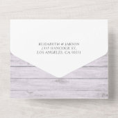 ひまわりレース素朴ウッドストリングライト結婚ズ オールインワン招待状 (裏面)