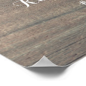 ひまわりレース素朴ウッド結婚の歓迎サイン ポスター (角)