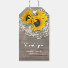 ひまわりレース素朴カントリーウッドスペシャル ギフトタグ