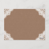 ひまわりレース素朴メイソン結婚のテーブルカード ポストカード (裏面)