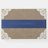 ひまわりレース&バーラップブルーリ素朴ボン結婚ズ ゲストブック (裏面)