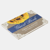 ひまわりレース&バーラップブルーリ素朴ボン結婚ズ ゲストブック (コーナー)