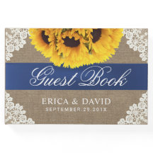 ひまわりレース&バーラップブルーリ素朴ボン結婚ズ