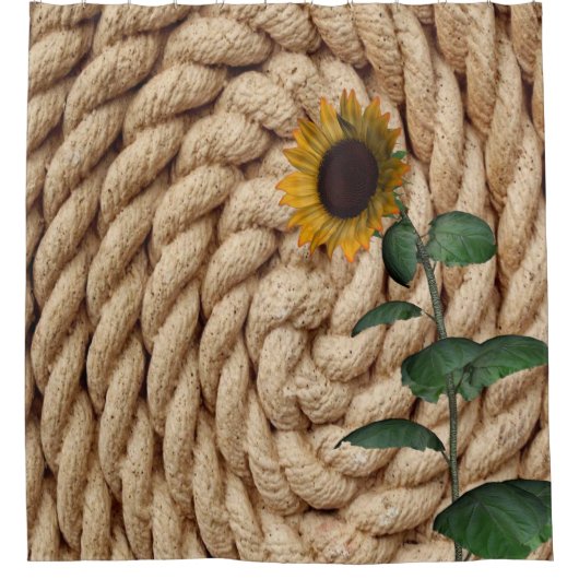 ひまわりロープシャワーカーテン シャワーカーテン (正面)