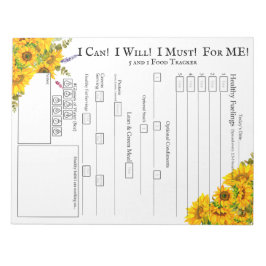 ひまわりワイルドフラワーコーナーデザインフードトラッカー ノートパッド