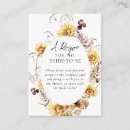 ひまわりワイルドフラワーモダンブライダルシャワーレジスト エンクロージャーカード