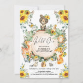 ひまわりワイルドワンウッドランド1歳パーティー 招待状 (正面)