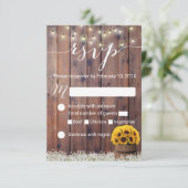 ひまわりワインバレル素朴ウェディングRSVP 出欠カード (スタンド正面)