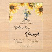 ひまわりワインボトルガラスマザーズデイブランチ アクリル招待状 (正面)