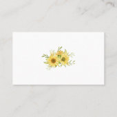 ひまわりワインラッフルチケットブライダルシャワーカード プレイスカード (裏面)