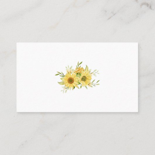 ひまわりワインラッフルチケットブライダルシャワーカード プレイスカード (裏面)