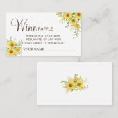 ひまわりワインラッフルチケットブライダルシャワーカード プレイスカード (正面/裏面)
