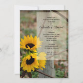 ひまわりワゴンホイールウェスタン結婚ポストズブランチ 招待状 (正面)