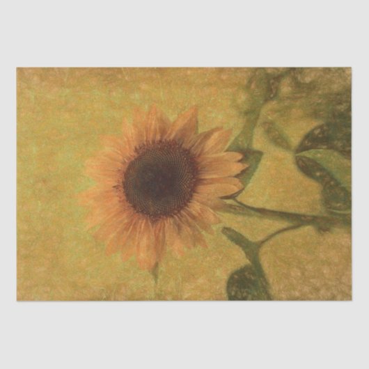 ひまわりヴィンテージアンティーク黄緑のテクスチャ 薄葉紙 (正面)
