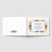 ひまわりヴィンテージウォーター結婚カラーズゲストブック ゲストブック (全面)