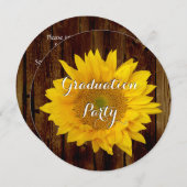 ひまわりヴィンテージウッドカントリー卒業パーティー 招待状 (正面/裏面)