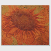 ひまわりヴィンテージオレンジ金ゴールドテクスチャの切り離し ラッピングペーパー (フラット)