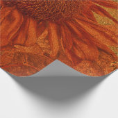 ひまわりヴィンテージオレンジ金ゴールドテクスチャの切り離し ラッピングペーパー (角)