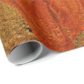 ひまわりヴィンテージオレンジ金ゴールドテクスチャの切り離し ラッピングペーパー (ロールコーナー)
