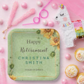 ひまわりヴィンテージガーデン水彩リタイア ペーパープレート (パーティー)