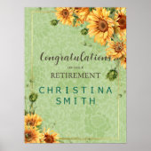 ひまわりヴィンテージガーデン水彩リタイア ポスター (正面)